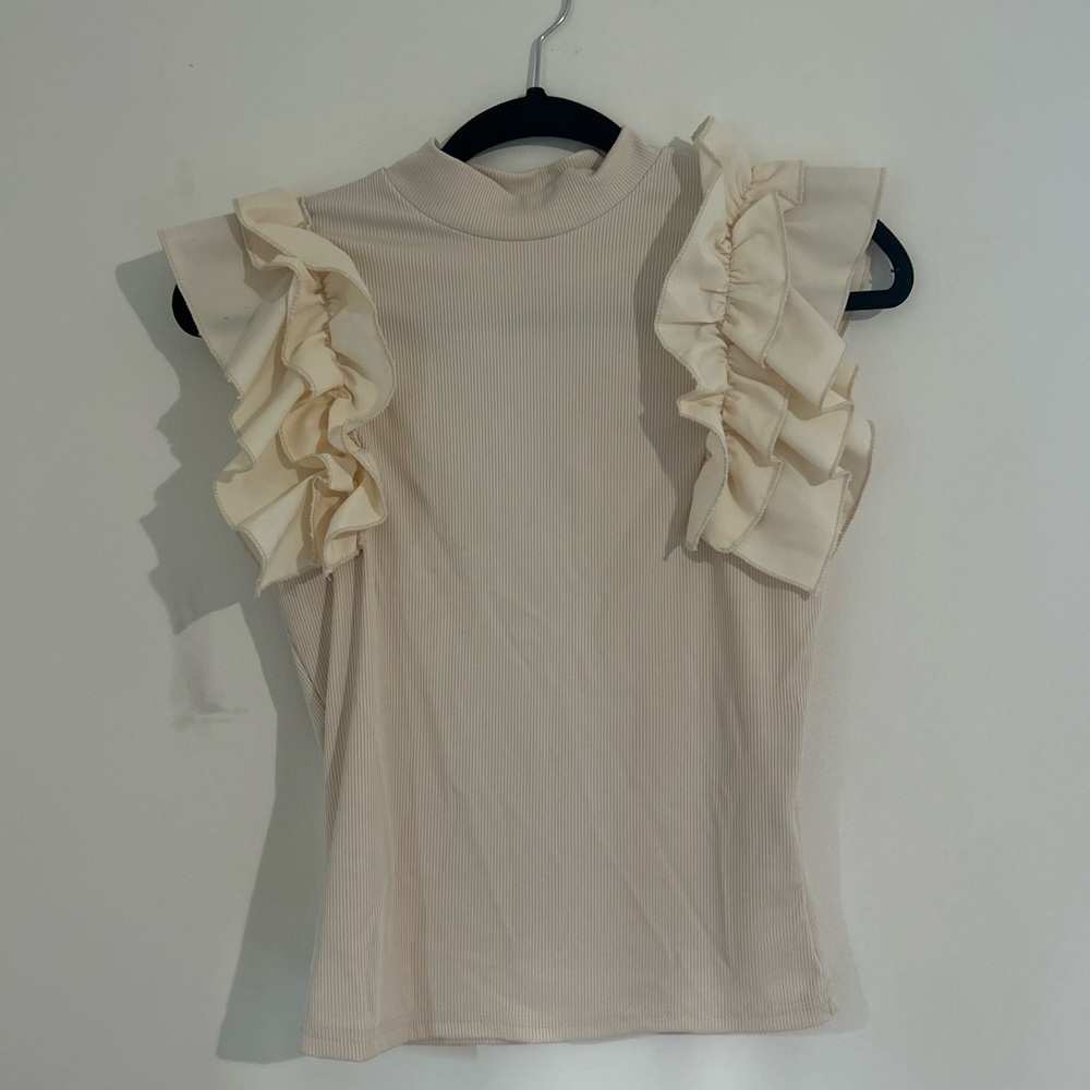 SHEIN Cream Ribbed Skirt